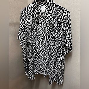 Wild Fable Checkered Button Top